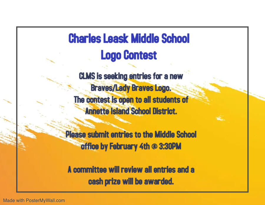 CLMS is seeking entries for a new Braves/Lady Braves Logo. The contest is open to all students of AISD. Please submit entries to the Middle School Office by February 2nd @ 3:30. A committee will review all entries and a cash prize will be awarded. #clms #aisd #contest #aisdproud #studentwork #artwork
