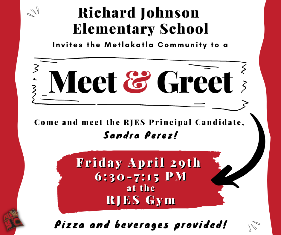 Graphic with Meet & Greet information on it with the RJES shield.  Details in post