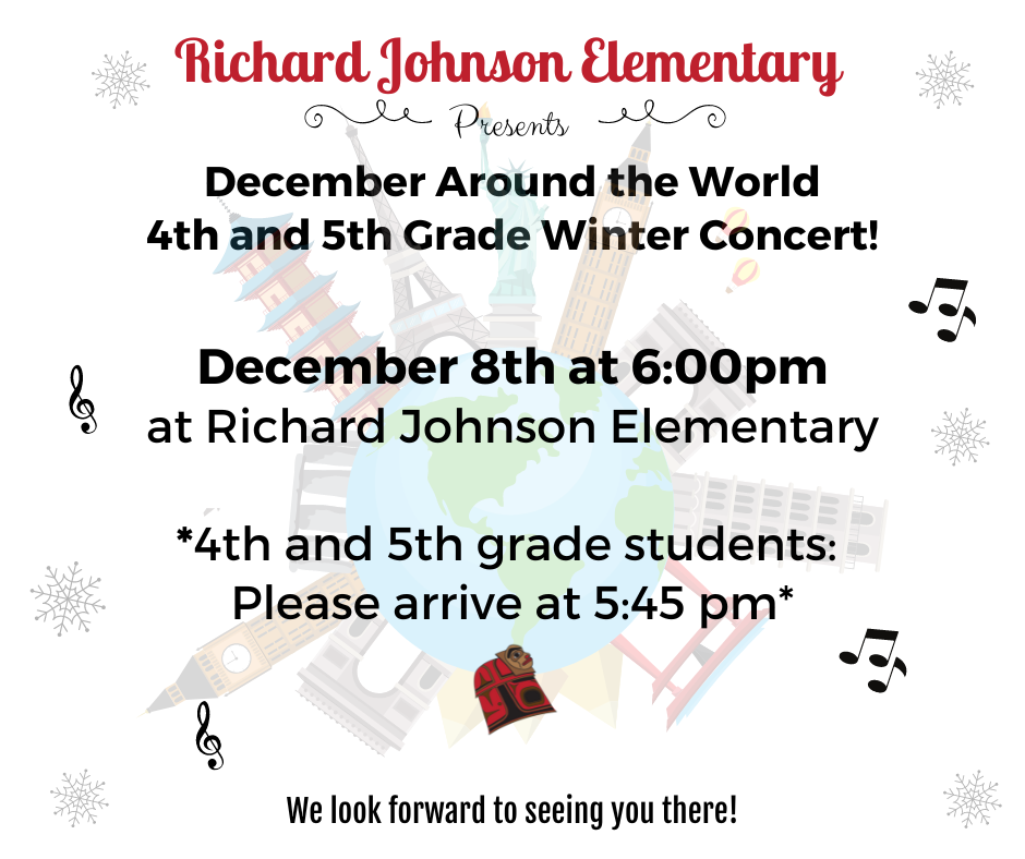 graphic with december around the world concert