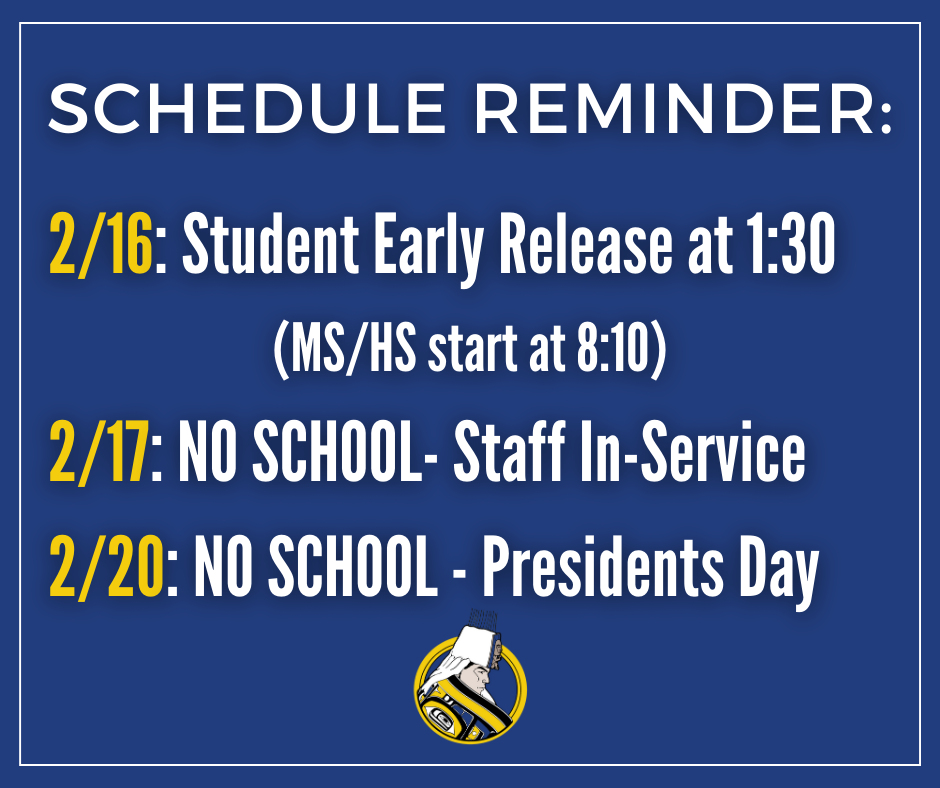 graphic with schedule reminder, details in post.