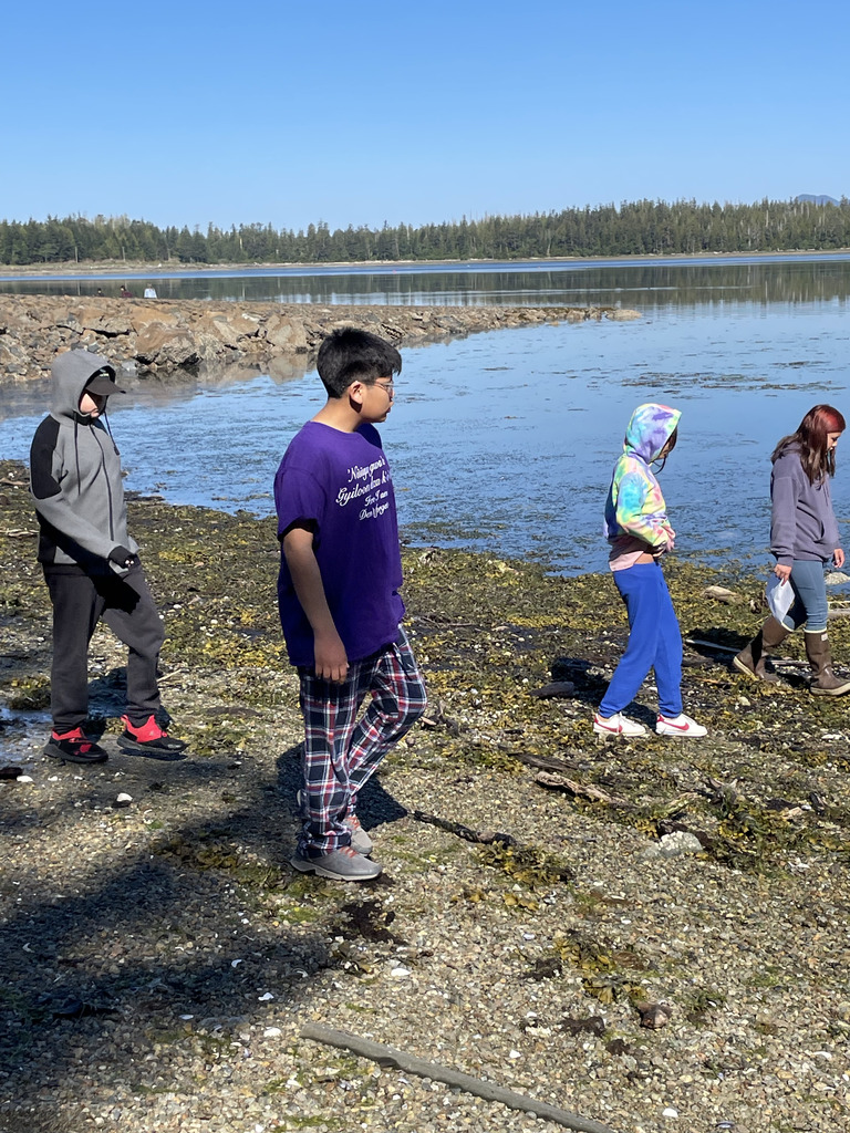 students at beach