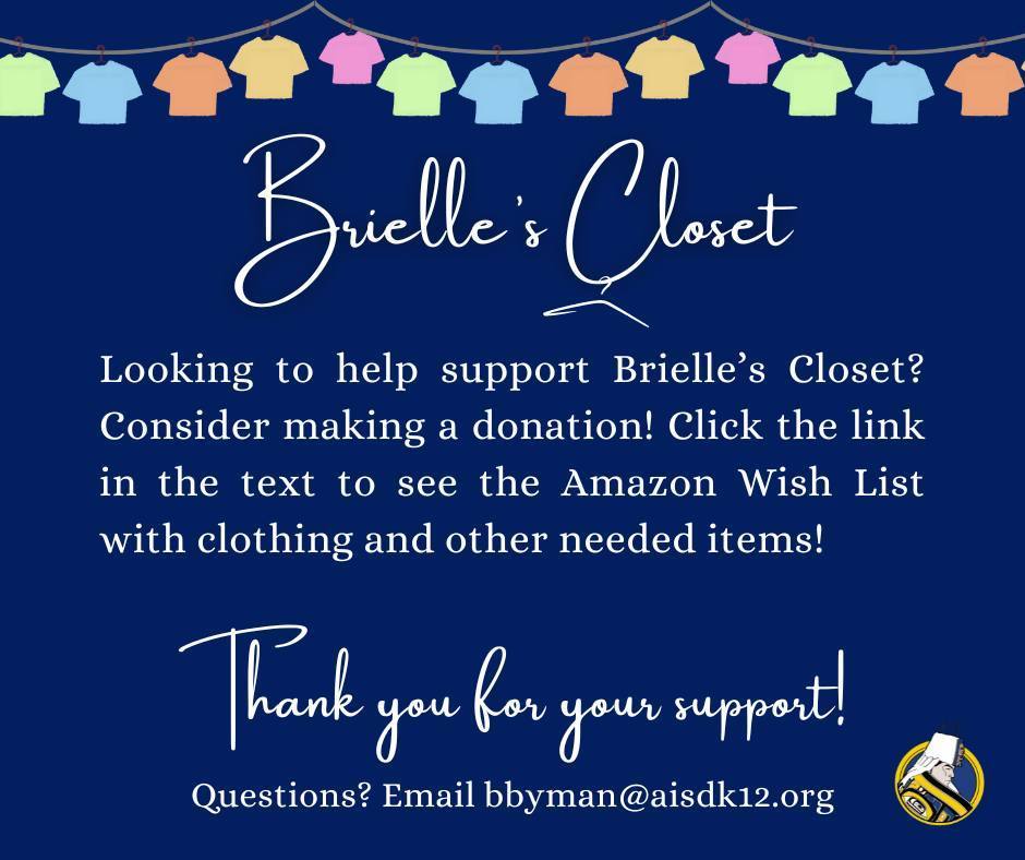 graphic with clothes and donation information